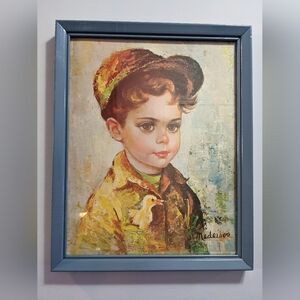 Mid- Century Medeiros Framed "Huck Finn" Print